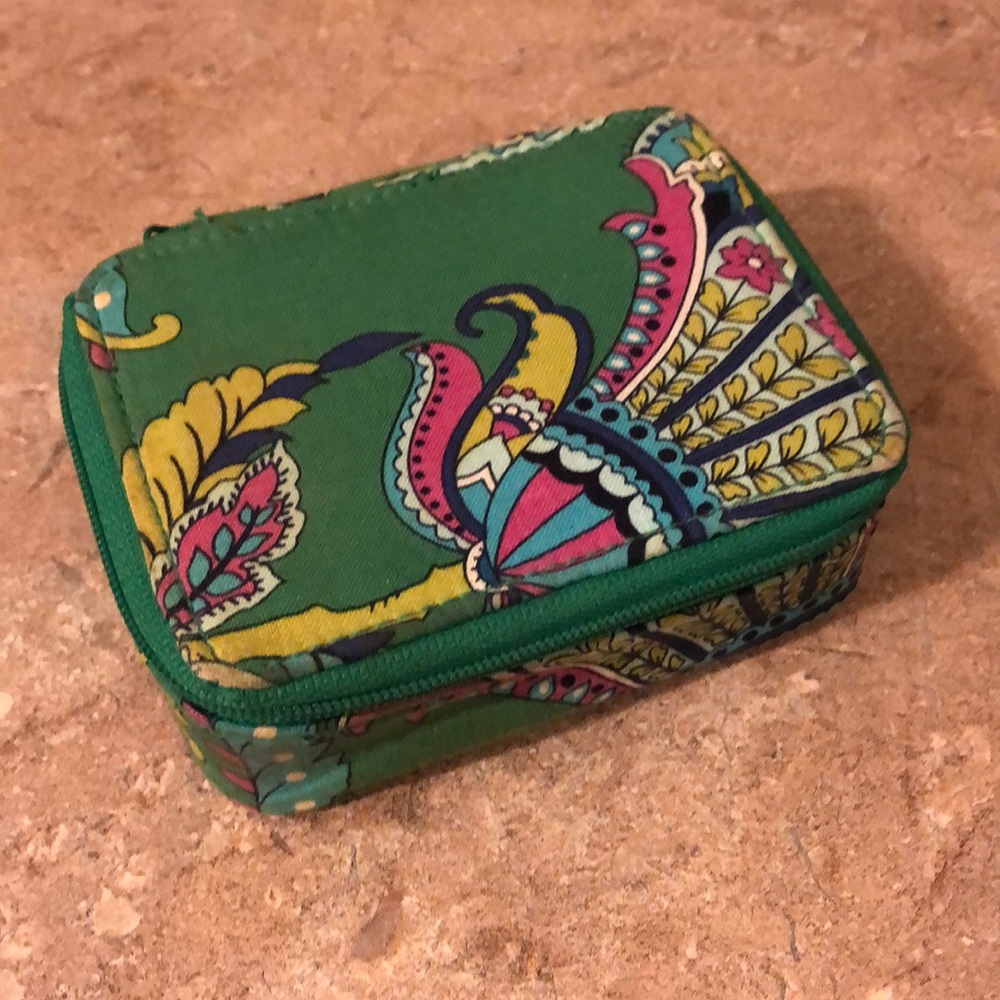 Vera Bradley Pill Case in Emerald Paisley